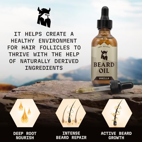 - Striking Vikings Beard Oil for Men | Natural Organic Formula with Tea Tree -