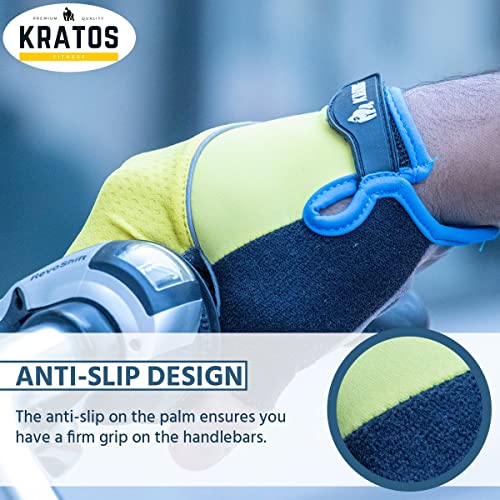 - Kratos Fingerless Cycling Gloves for Men and Women | Shock Absorbing Gel Padded Mountain Bike Gloves -