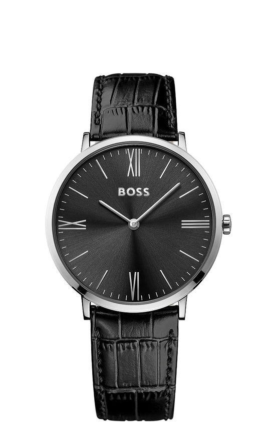BOSS Analogue Quartz Watch for Men with Black Leather Strap - 1513369