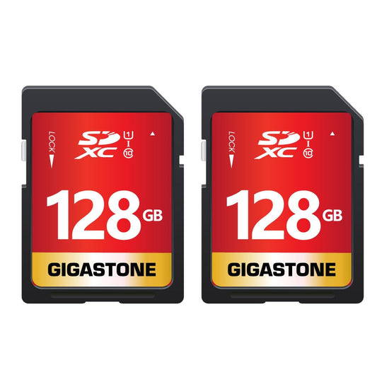 - Gigastone 128GB 2-Pack SD Card | UHS-I U1 Class 10 SDXC Memory Card | Full HD Video -