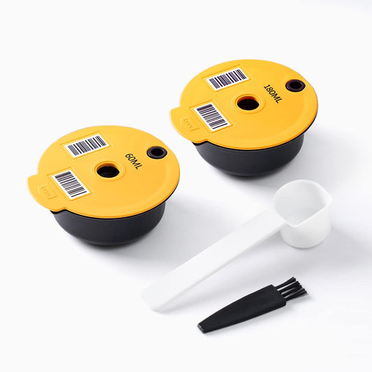 - RECAFIMIL 2 Pcs Reusable Tassimo Pods | 180ml/ 60ml Refillable Coffee Pods -