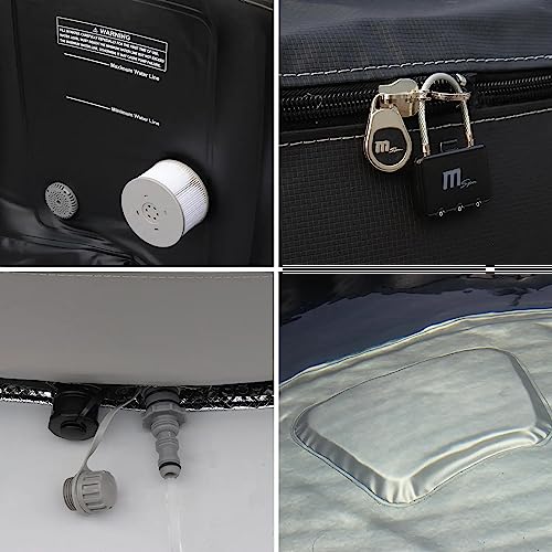 - MSpa Inflatable Hot Tub | Luxury Camaro Premium Series | Bubble Portable | 4 Person Round Spa -