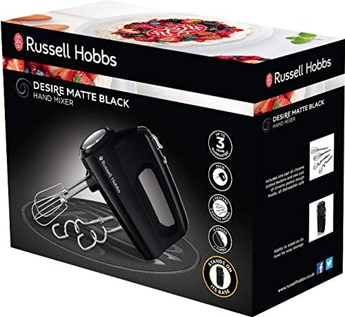 - Russell Hobbs Desire Electric Hand Mixer | 5 speeds | Turbo Setting -