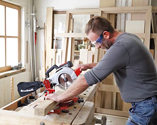 - Einhell Power X-Change 18V Mitre Saw | 3000 RPM Circular Saw With Work Table | LED | Dust Collection | 45° Mitre, +/-47° Bevel | TE-MS 18/210 Li Solo | (Battery Not Included) -