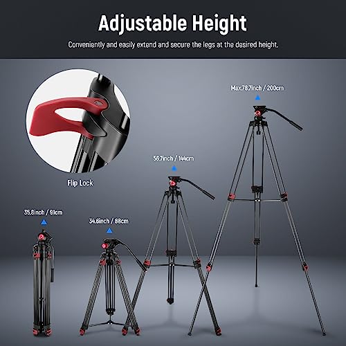 - NEEWER 79"/200cm Video Tripod | Heavy Duty Aluminum Alloy Camera Tripod Stand -