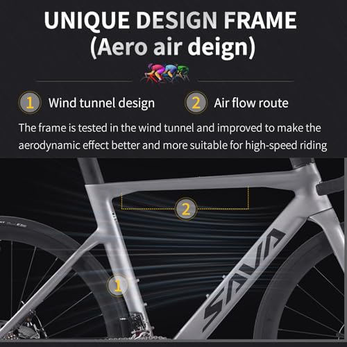 - SAVADECK Carbon Road Bike | T800 Carbon Fiber Frame | 700C Racing Bicycle -