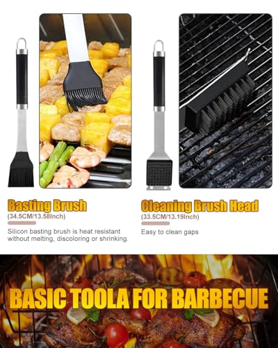 - Trongle BBQ Tools Set | 11pcs | Stainless Steel BBQ Utensils Set | Heat Resistant Handles| BBQ Accessories  -