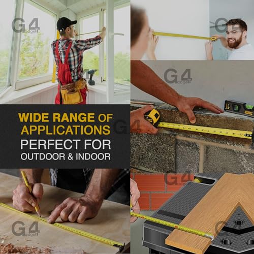 5 Meter Retractable Tape Measure Griplock Imperial Metric Measuring Metres (Black Yellow 5m 19mm)