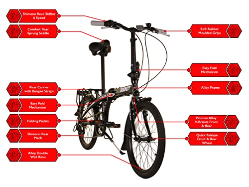 Bounty Citylite Folding Bike | Lightweight Aluminium Frame | 6 Speed Shimano Gears with Revo Shifters | ideal for Commuting | Folding Bike | Adult Bike