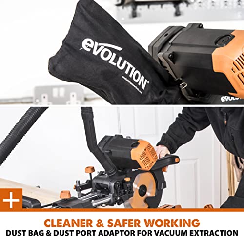 - Evolution Power Tools R255SMS-DB+ Double Bevel Sliding Mitre Saw -