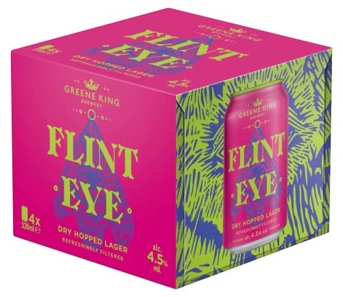 - Greene King Brewery Flint Eye Dry Hopped Lager Craft Beer Cans | Case of 24 (6x4) x 330ml craft beer cans -