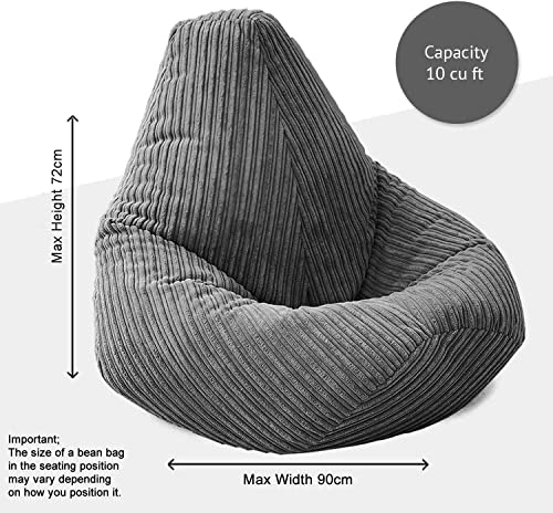 - Jumbo Cord Beanbag Chair | Large Bean Bags in Plush High back Beanbags -