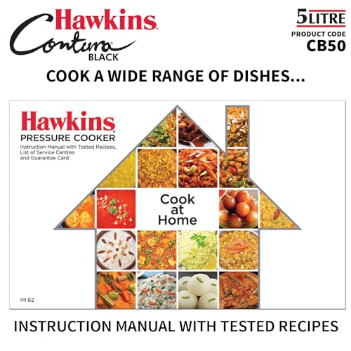 - Hawkins Contura Black 5 Litre Pressure Cooker | Hard Anodized Cooker | Handy Cooker -