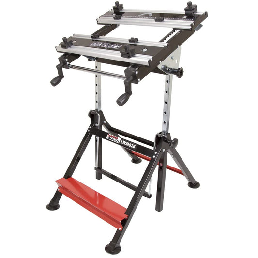 - LUMBER JACK Foldable Steel Metal Workbench with Aluminium Work Surface -