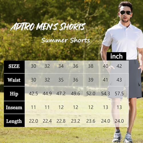 APTRO Mens Cargo Shorts Outdoor Camping Hiking Shorts with Multi Pockets Workwear Stretch Summer Shorts Grey CS07 36
