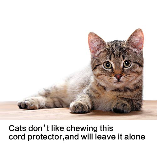 Alex Tech 10ft - 1/2 inch Cord Protector Wire Loom Tubing Cable Sleeve Split Sleeving for USB Power Cord Audio Video Cable – Protect Cat from Chewing Cords - Black