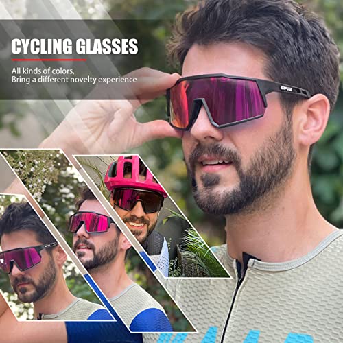 - KAPVOE Polarized Cycling Glasses With 4 Interchangeable Lenses -