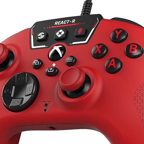 - Turtle Beach | React-R Red Wired Gaming Controller | Audio Controls, Mappable Buttons & Textured Grips  -