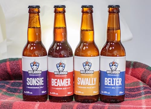 - Outlandish Brewing Company's Mixed Case of Craft Ales | 12 x 330ml Bottles | 5.9% ABV -