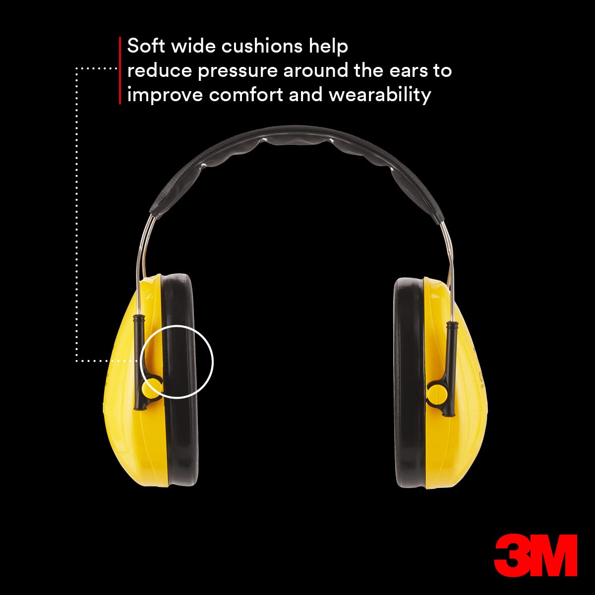 3M Peltor Optime I, H510AC1, Ear Muffs Headband, Lightweight Ear defenders, Hearing Protection reduces noise level by up to 27dB, Pack of 1,Yellow