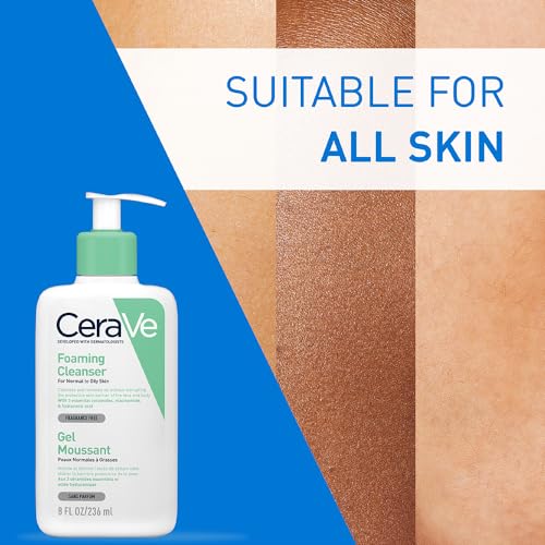 CeraVe Foaming Cleanser for Normal to Oily Skin 236ml with Niacinamide and 3 Essential Ceramides