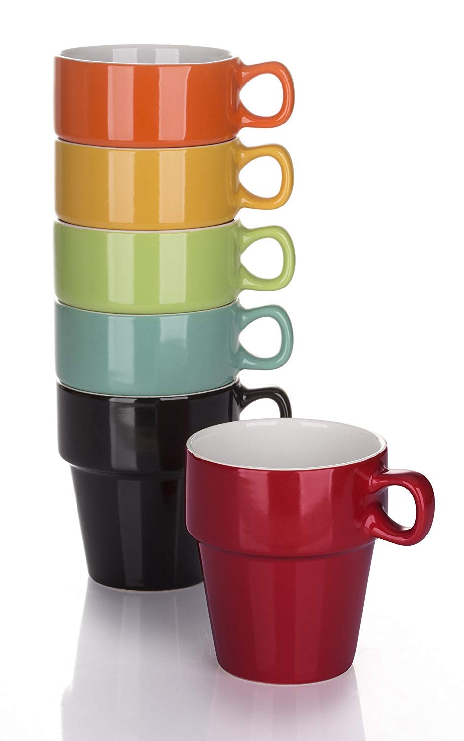 - Find A Spare Small Espresso Cups Set Tea Mugs 60ML  | Stackable Set of 6 Coffee Cup -