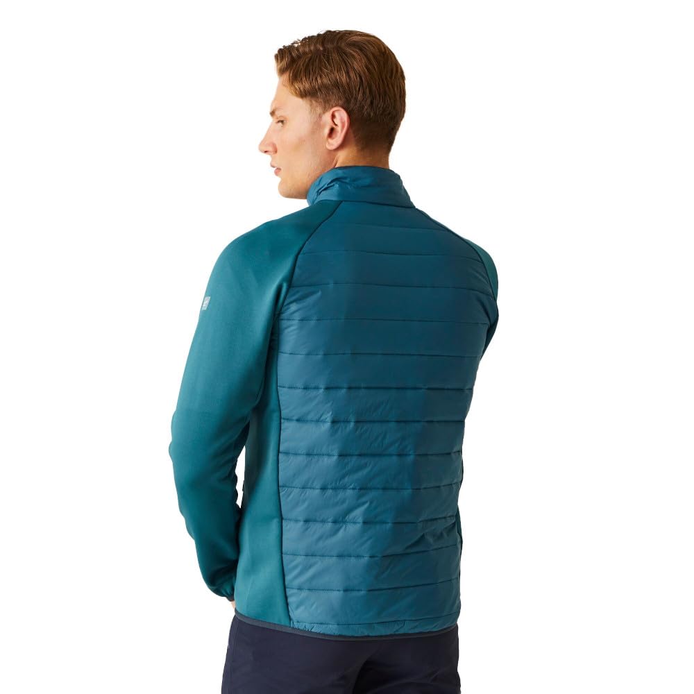 - Regatta Mens Hybrid Full Zip Jacket Padded Coat | Moroccan Blue(Citron Lime) -