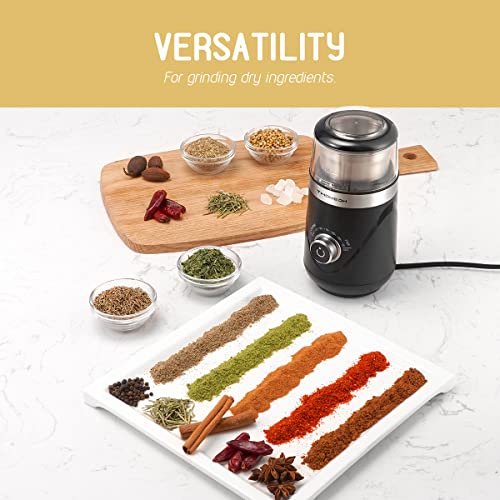 - TWOMEOW | Coffee Grinder | Adjustable Electric Spice Grinder |  Removable Grinding Cup | 80g -