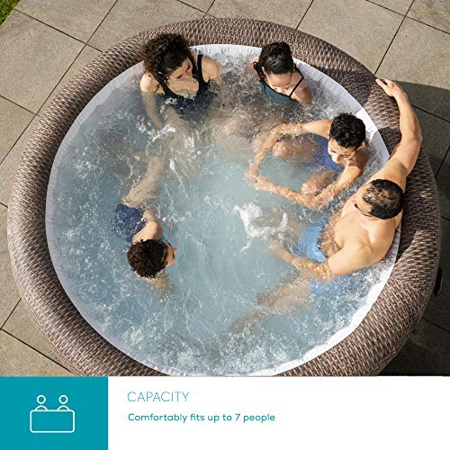 - Lay-Z-Spa St Moritz Hot Tub | 180 AirJet Massage System | Rattan Design | Inflatable Spa with Freeze Shield | 5-7 Person -