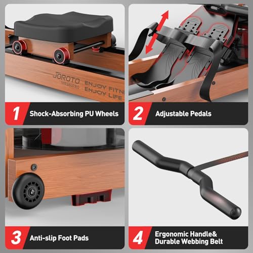 - JOROTO Rowing Machine For Home Gym | Oak Wood Foldable Rower Machine -