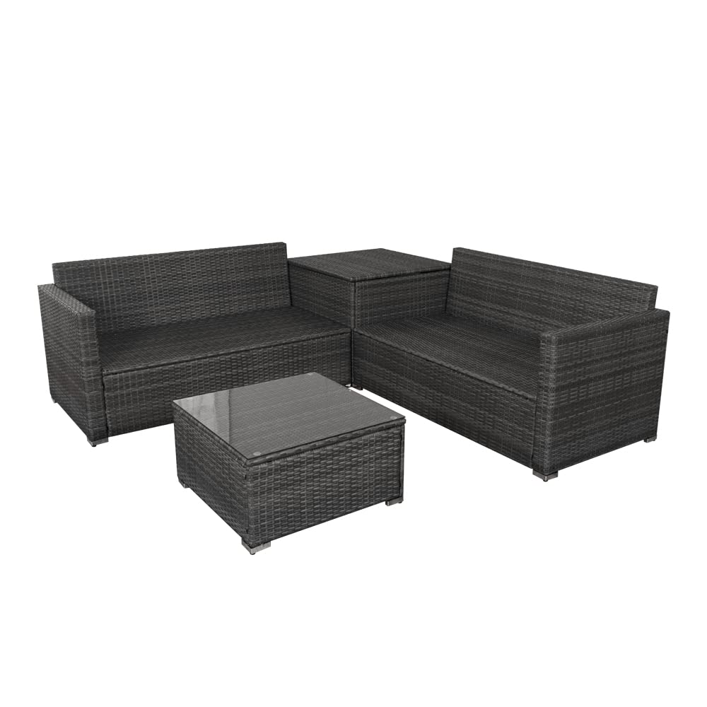 - Panana 4 Seater | Rattan Furniture Set | Lounge Corner Sofa Set -