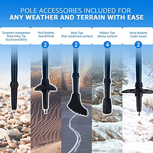 - Overmont Walking Poles | 2 Pack Collapsible Aluminum Walking Sticks -