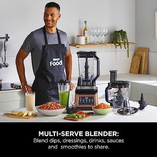 - Ninja 3-in-1 Food Processor & Blender | Copper/Black -