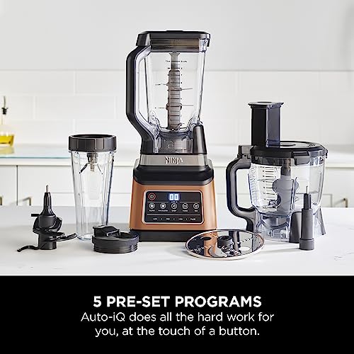 - Ninja 3-in-1 Food Processor & Blender | Copper/Black -