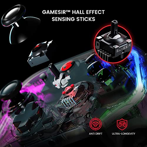 - GameSir T4 Kaleid Transparent PC Controller | Wired Gaming Controller for PC/Switch/Android TV Box, Plug and Play Gamepad Joystick | Hall Effect Sticks/Analog Triggers | 3.5mm Audio Jack -