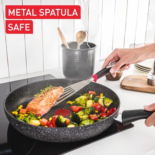 - Tefal | Titanium Stone Strength Frying Pan 30cm | High-Performance Non-Stick Coating | Metal Spatula Safe -