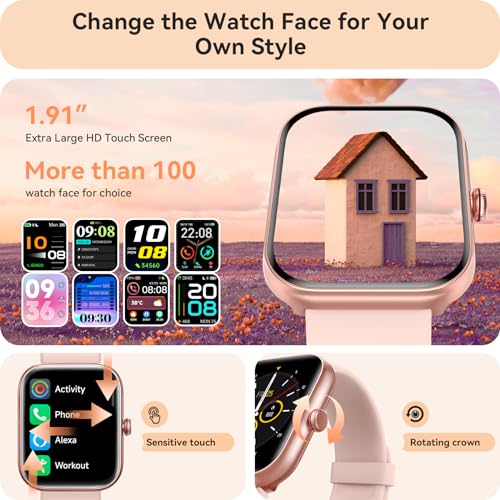 - Smart Watch for Women | Answer/Make Calls | 1.91" HD Screen | Fitness Watch with Heart Rate, Sleep SpO2 Monitor,IP68 Waterproof -