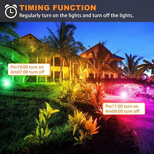 - Lighting master LED Floodlight 500W Equivalent 5000LM | Smart RGB Flood Lights Outdoor with APP Control | Colour Changing -