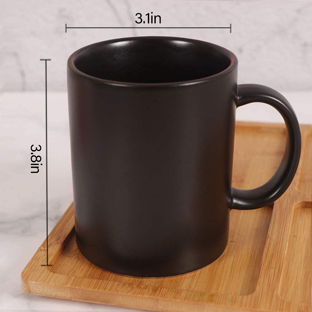 - Smilatte 12 oz Matte Black Porcelain Coffee Mug | Classic Ceramic Cup -