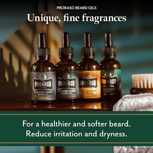 - Proraso Beard Oil | Wood and Spice | 30ml | Scented Beard Softener For Men -
