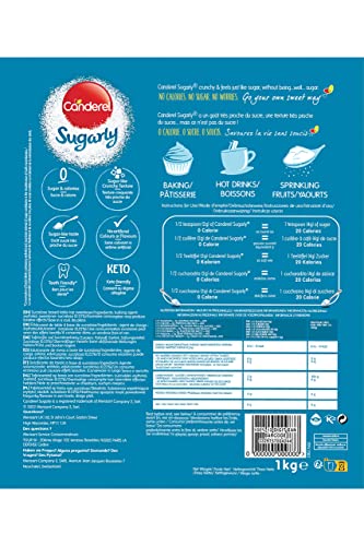 Canderel Sugarly Crunchy Sweetener 1kg – VALUE PACK – Equivalent to 2kg of Sugar