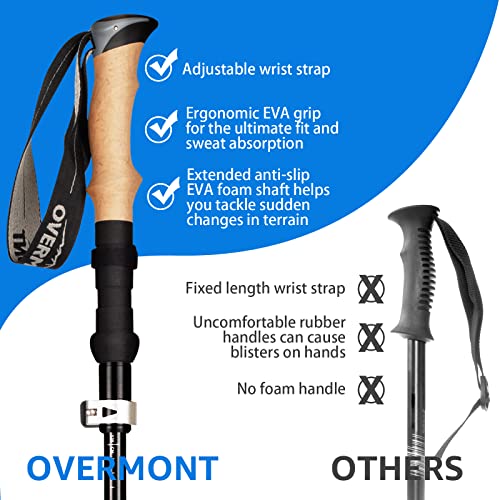 - Overmont Walking Poles | 2 Pack Collapsible Aluminum Walking Sticks -