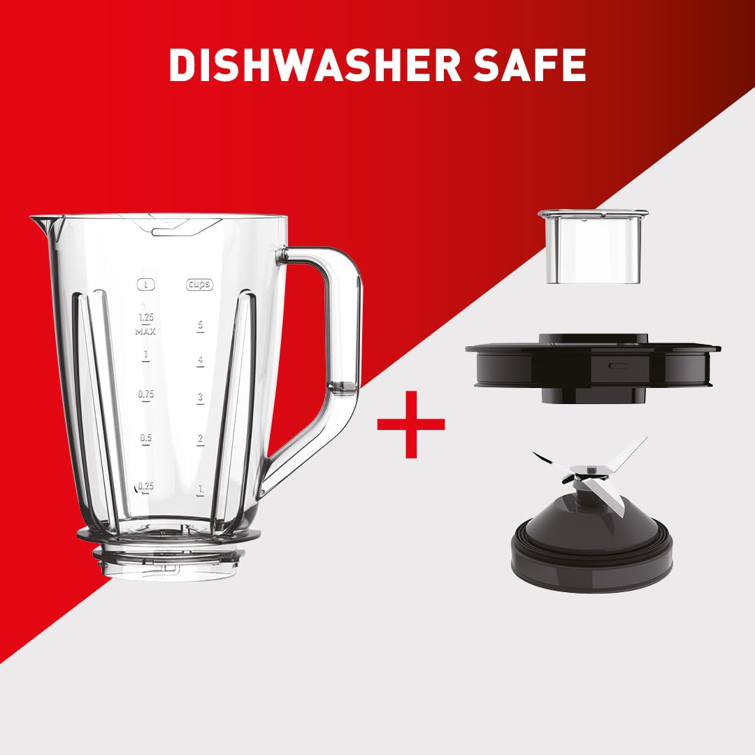 - Tefal Blendforce II Blender | 2L Plastic Jug, | 1.25L Effective Capacity | 600W |  Smoothie Blender | Ice Crush | 2 Speeds | Black -