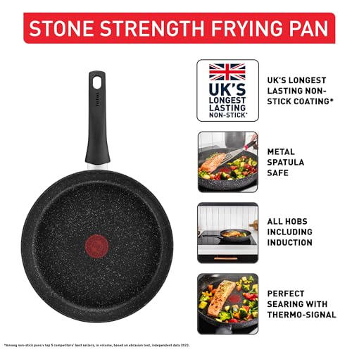 - Tefal | Titanium Stone Strength Frying Pan 30cm | High-Performance Non-Stick Coating | Metal Spatula Safe -