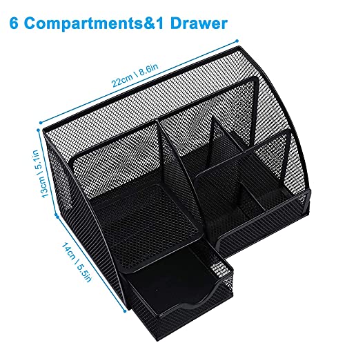 - OKPOW Mesh Desk Organiser | Multi-Use Desk Tidy | Pen Holder -