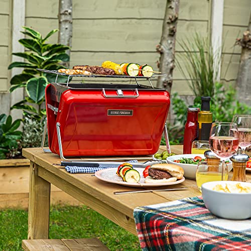 - George Foreman Portable Charcoal BBQ | Portable, Sturdy Foldable Legs -