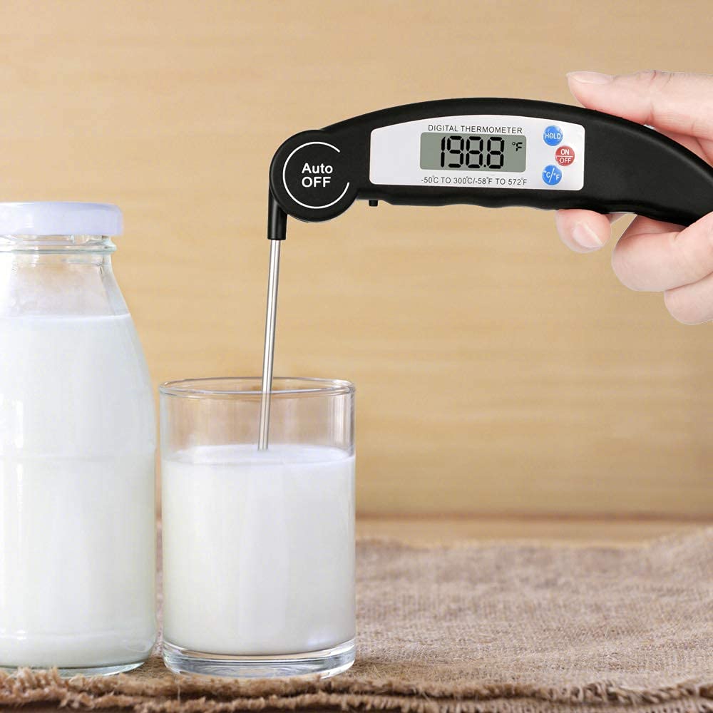 - flintronic Food Thermometer | Digital Instant Read Meat High Accuracy Foldable Long Probe Food Cooking Thermometer with °F/°C, Auto On/Off Cooking Thermometer -