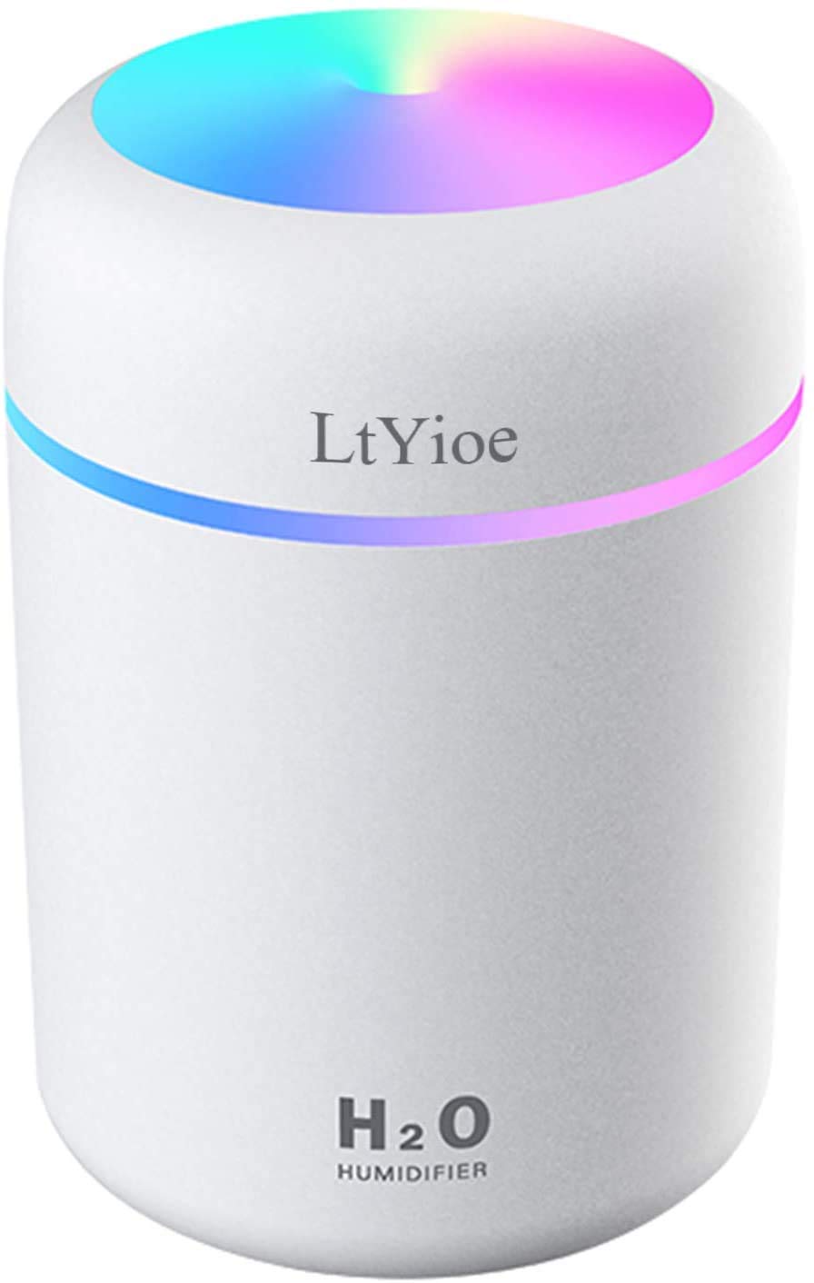 - LtYioe Humidifier | Portable Mini Humidifiers | 2 Mist Modes and Auto Shut-Off -
