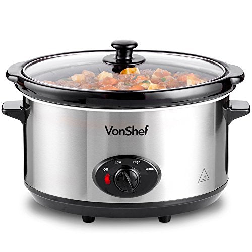 - VonShef Slow Cooker 6.5L with Easy Clean Removable Oven to Table Dish