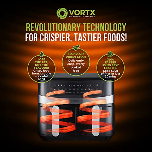 - Tower T17088 Vortx | 9L Dual Basket | Air Fryer -